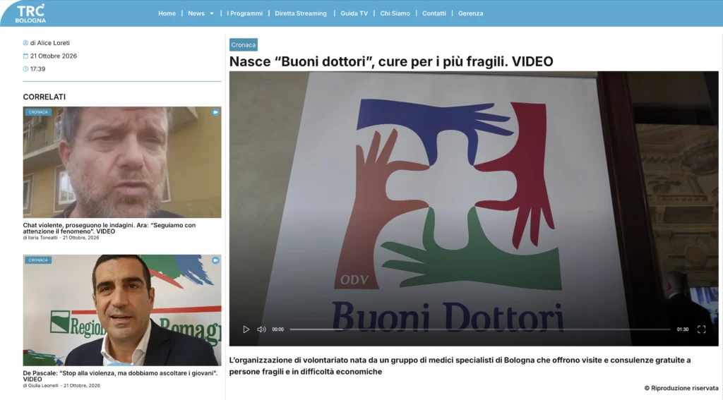2026/10/21 - TRC Bologna - Nasce Buoni Dottori, cure per i più fragili