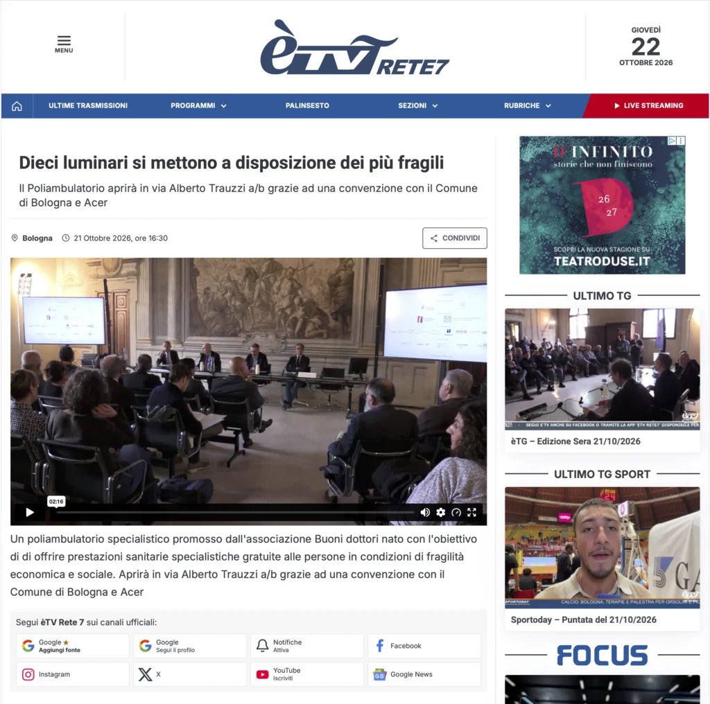 2026/10/21 - èTV - Dieci luminari si mettono a disposizione dei più fragili